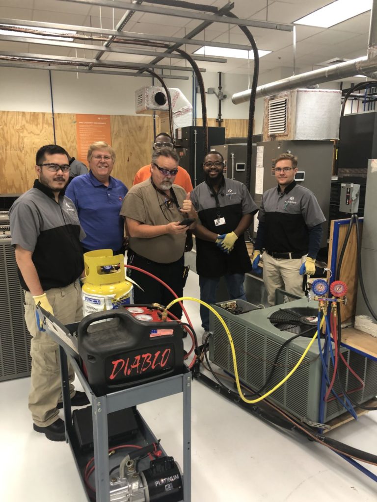 AccuAir with HVAC students